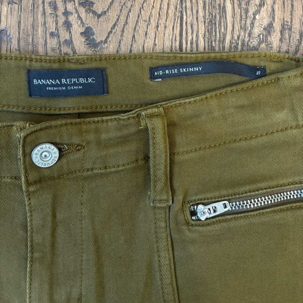 Banana Republic Mid-Rise Skinny Utility Jeans, Size 27 - Picture 2 of 4